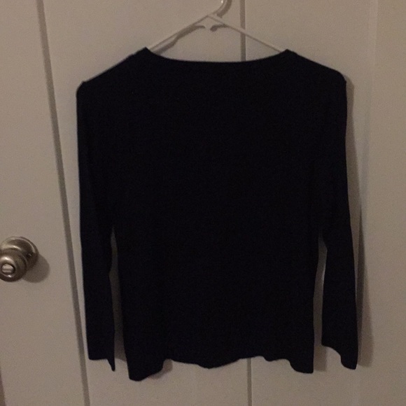 NBW Navy Cardigan scoop neck, hook & eye closers - Picture 2 of 2